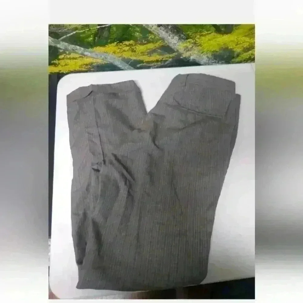 Vintage Dress Pants Slacks Men Size 34x32 No Tags Gray Striped